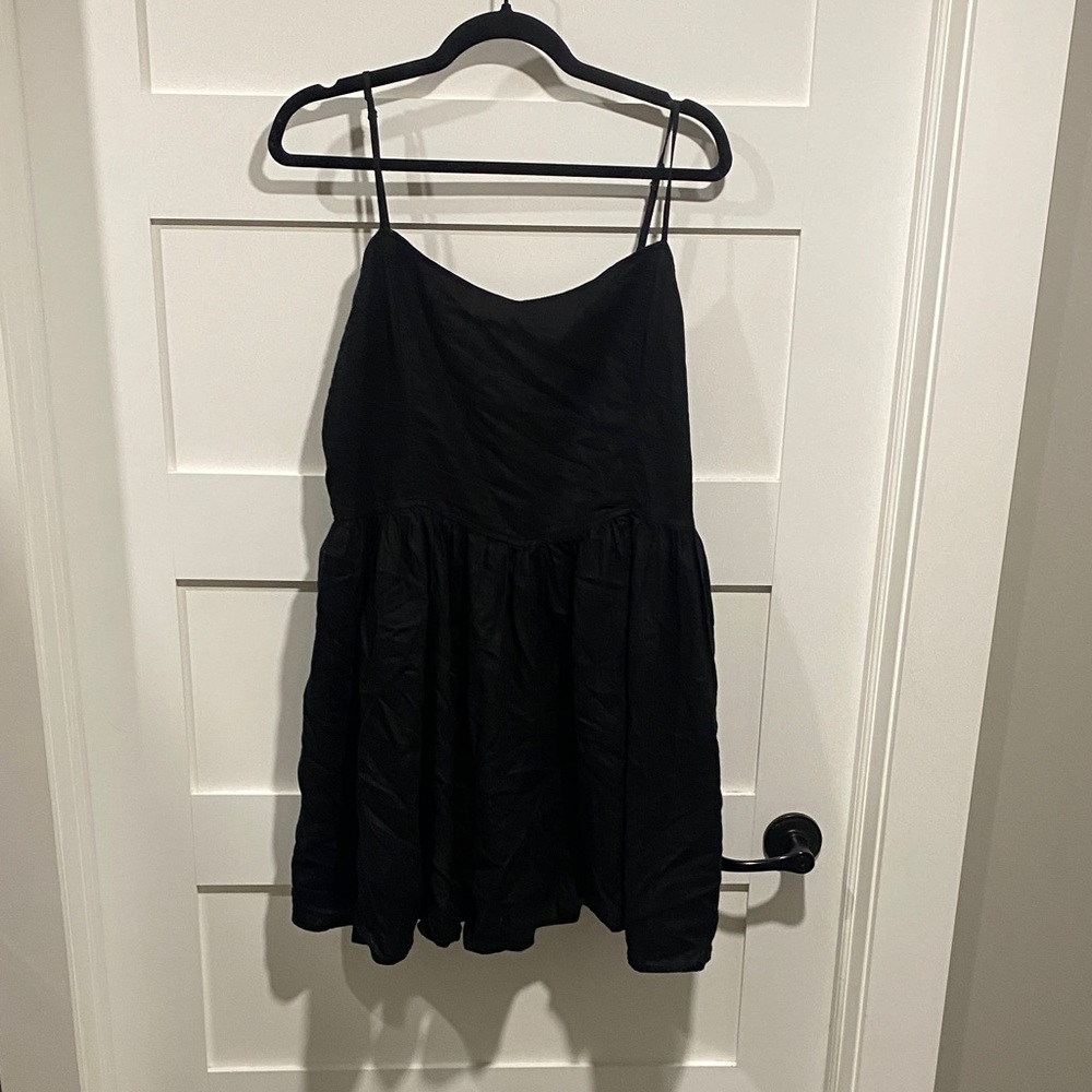 aerie Black Spaghetti-Strap Mini Dress